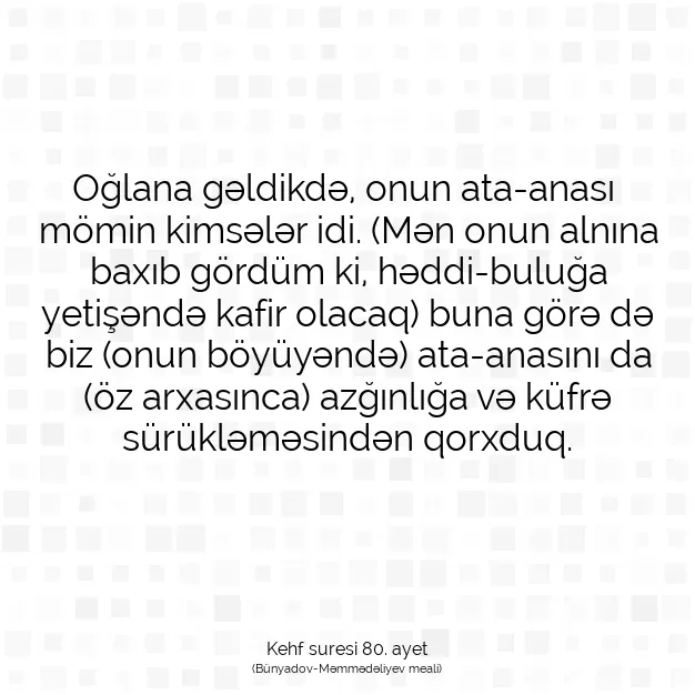 Ayetbul | Kuran Mealleri | Quran | Kehf suresi 80. ayet