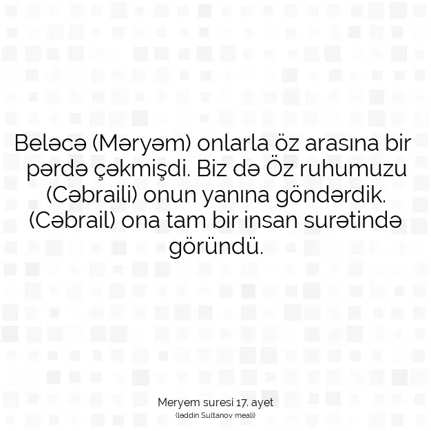 Ayetbul | Kuran Mealleri | Quran | Meryem suresi 17. ayet