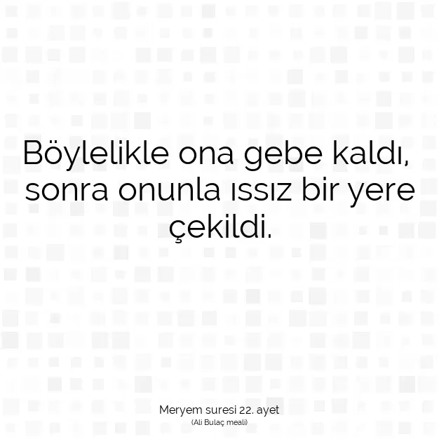 Ayetbul | Kuran Mealleri | Quran | Meryem suresi 22. ayet