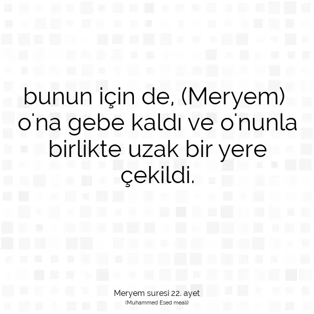 Ayetbul | Kuran Mealleri | Quran | Meryem suresi 22. ayet