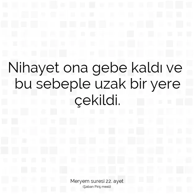 Ayetbul | Kuran Mealleri | Quran | Meryem suresi 22. ayet