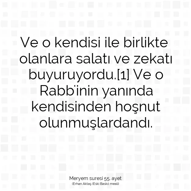 Ayetbul | Kuran Mealleri | Quran | Meryem suresi 55. ayet