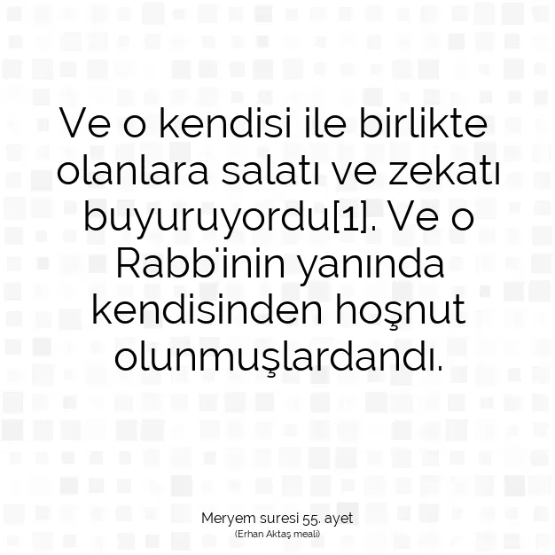 Ayetbul | Kuran Mealleri | Quran | Meryem suresi 55. ayet