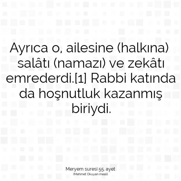 Ayetbul | Kuran Mealleri | Quran | Meryem suresi 55. ayet