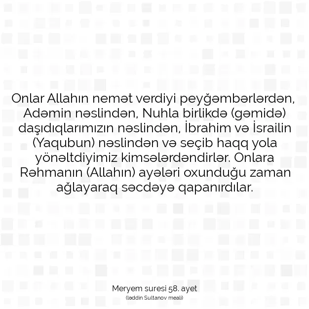 Ayetbul | Kuran Mealleri | Quran | Meryem suresi 58. ayet