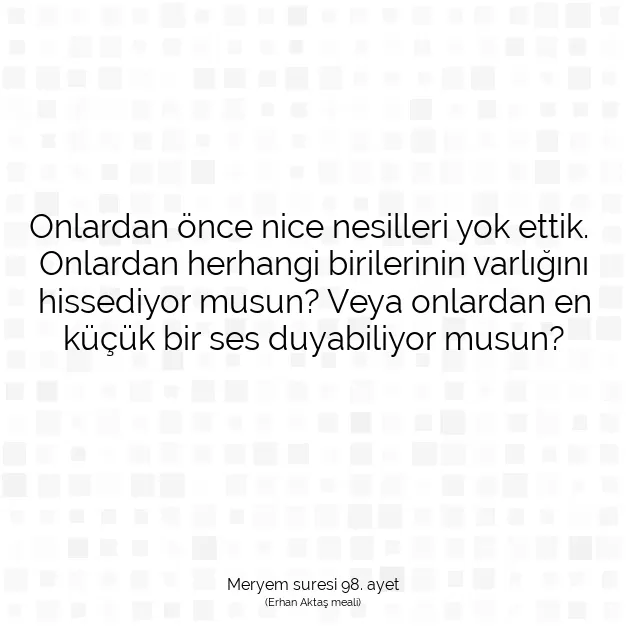 Ayetbul | Kuran Mealleri | Quran | Meryem suresi 98. ayet