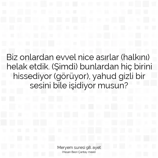 Ayetbul | Kuran Mealleri | Quran | Meryem suresi 98. ayet