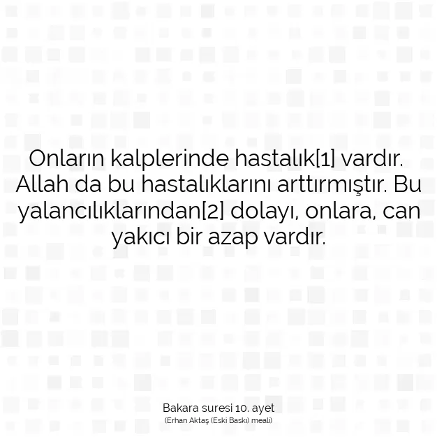 Ayetbul | Kuran Mealleri | Quran | Bakara suresi 10. ayet