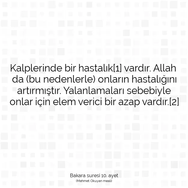 Ayetbul | Kuran Mealleri | Quran | Bakara suresi 10. ayet