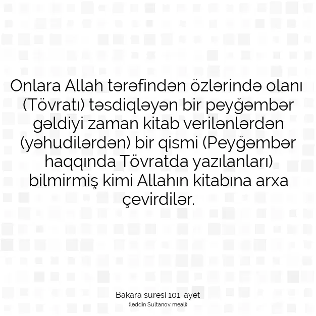 Ayetbul | Kuran Mealleri | Quran | Bakara suresi 101. ayet