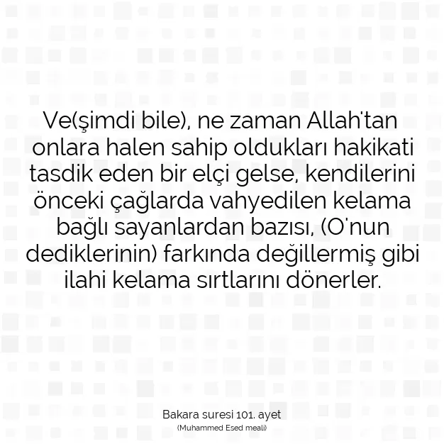 Ayetbul | Kuran Mealleri | Quran | Bakara suresi 101. ayet