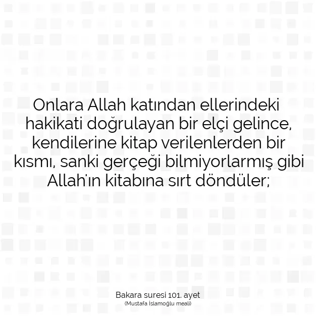 Ayetbul | Kuran Mealleri | Quran | Bakara suresi 101. ayet