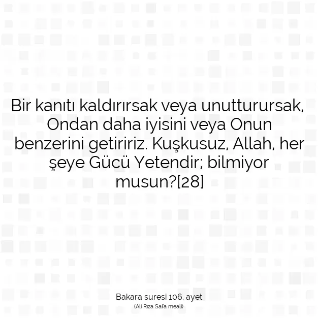 Ayetbul | Kuran Mealleri | Quran | Bakara suresi 106. ayet