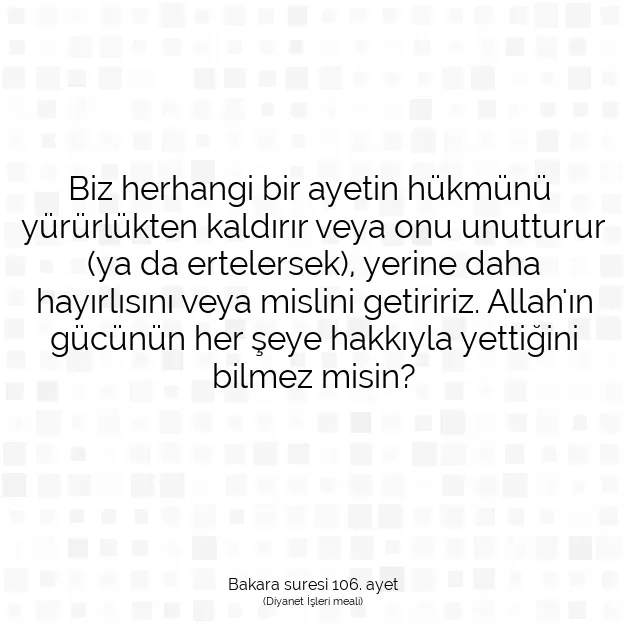 Ayetbul | Kuran Mealleri | Quran | Bakara suresi 106. ayet