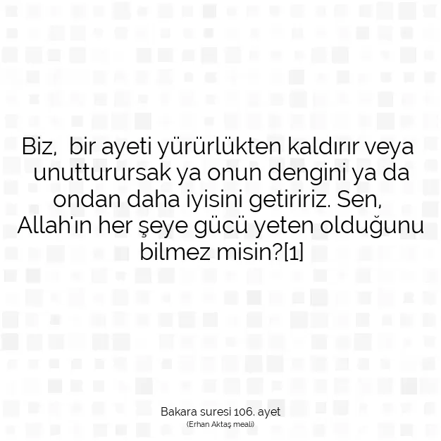 Ayetbul | Kuran Mealleri | Quran | Bakara suresi 106. ayet