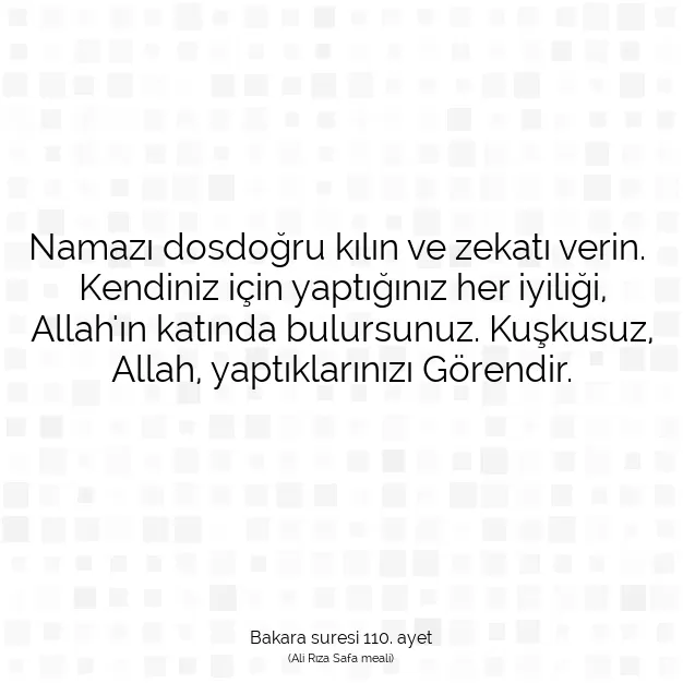 Ayetbul | Kuran Mealleri | Quran | Bakara suresi 110. ayet