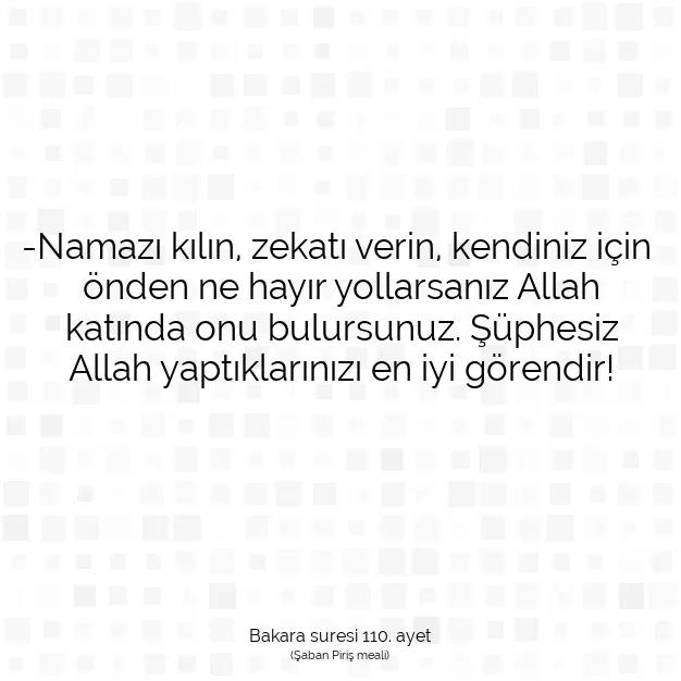 Ayetbul | Kuran Mealleri | Quran | Bakara suresi 110. ayet