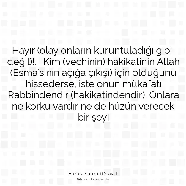 Ayetbul | Kuran Mealleri | Quran | Bakara suresi 112. ayet