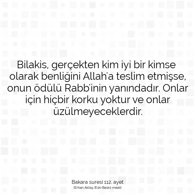 Ayetbul | Kuran Mealleri | Quran | Bakara suresi 112. ayet