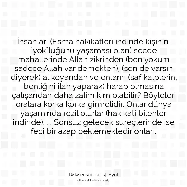 Ayetbul | Kuran Mealleri | Quran | Bakara suresi 114. ayet