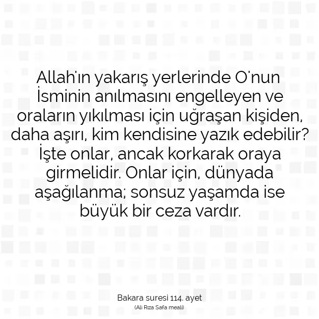 Ayetbul | Kuran Mealleri | Quran | Bakara suresi 114. ayet