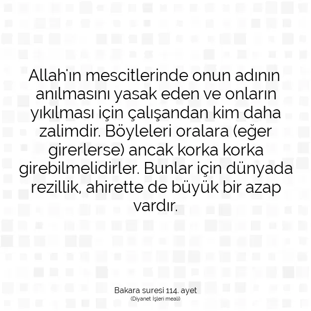 Ayetbul | Kuran Mealleri | Quran | Bakara suresi 114. ayet