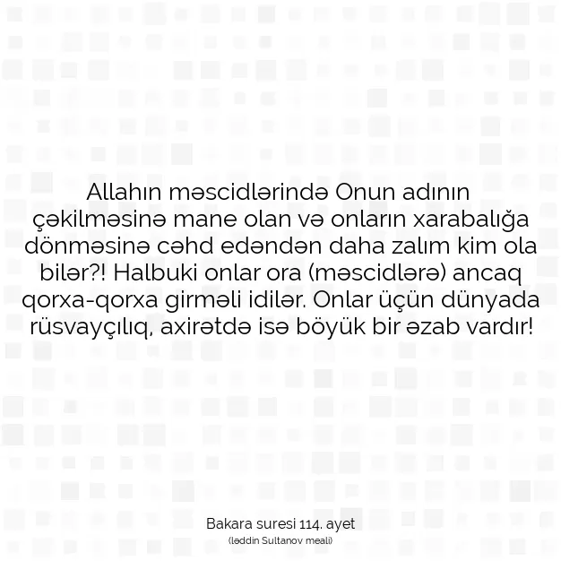 Ayetbul | Kuran Mealleri | Quran | Bakara suresi 114. ayet