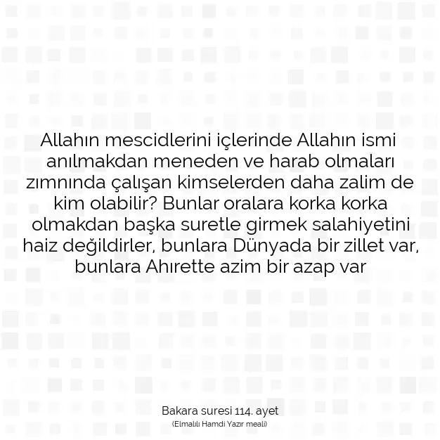 Ayetbul | Kuran Mealleri | Quran | Bakara suresi 114. ayet