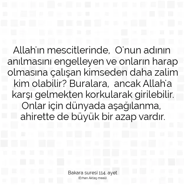 Ayetbul | Kuran Mealleri | Quran | Bakara suresi 114. ayet