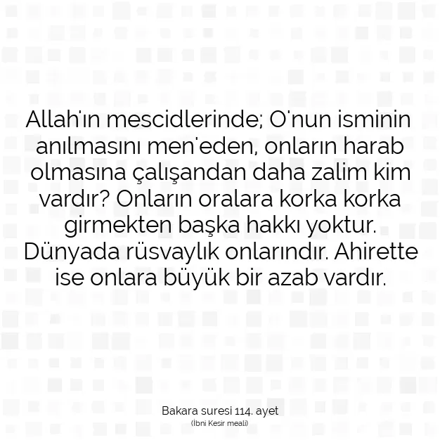 Ayetbul | Kuran Mealleri | Quran | Bakara suresi 114. ayet