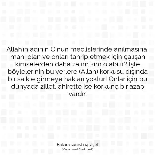 Ayetbul | Kuran Mealleri | Quran | Bakara suresi 114. ayet