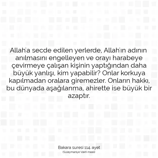 Ayetbul | Kuran Mealleri | Quran | Bakara suresi 114. ayet