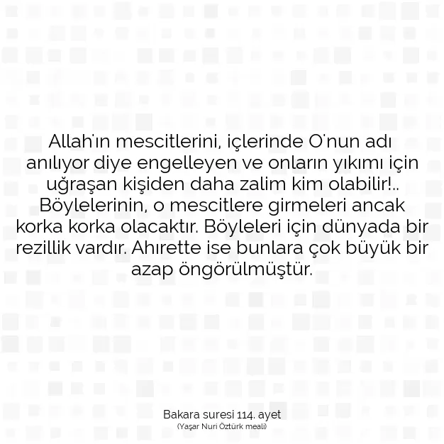 Ayetbul | Kuran Mealleri | Quran | Bakara suresi 114. ayet