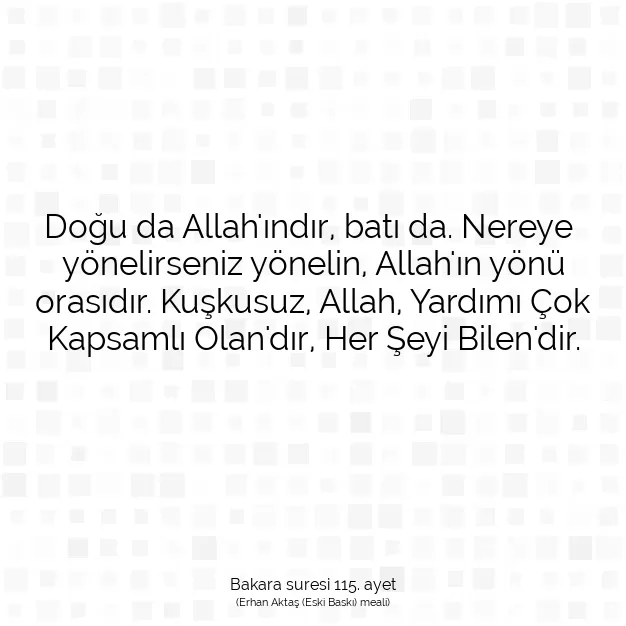 Ayetbul | Kuran Mealleri | Quran | Bakara suresi 115. ayet