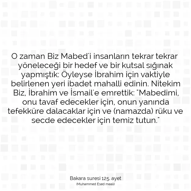 Ayetbul | Kuran Mealleri | Quran | Bakara suresi 125. ayet