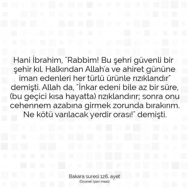 Ayetbul | Kuran Mealleri | Quran | Bakara suresi 126. ayet