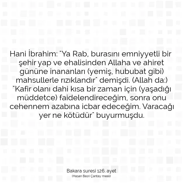 Ayetbul | Kuran Mealleri | Quran | Bakara suresi 126. ayet