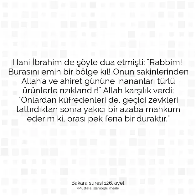 Ayetbul | Kuran Mealleri | Quran | Bakara suresi 126. ayet