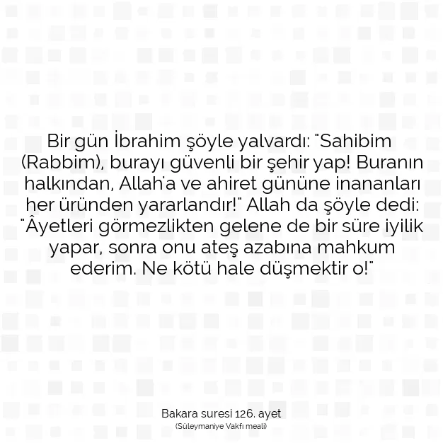 Ayetbul | Kuran Mealleri | Quran | Bakara suresi 126. ayet