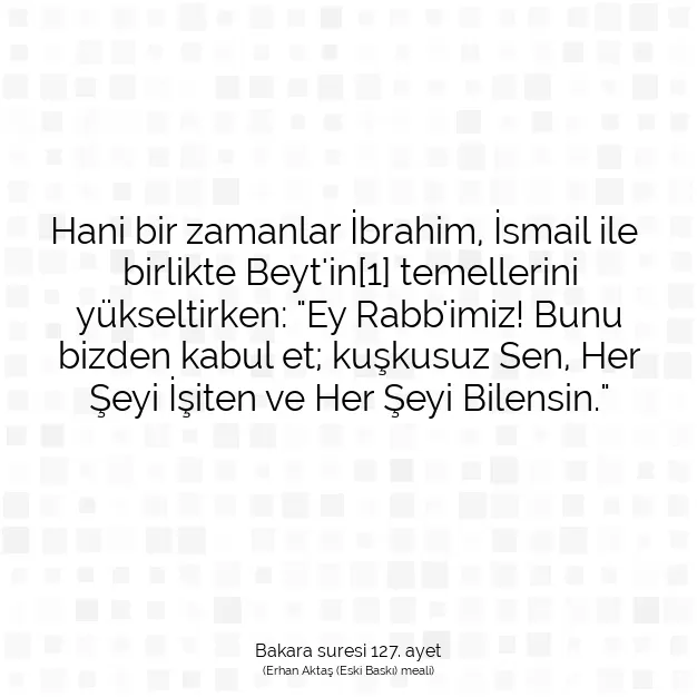 Ayetbul | Kuran Mealleri | Quran | Bakara suresi 127. ayet