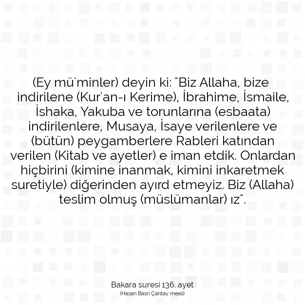 Ayetbul | Kuran Mealleri | Quran | Bakara suresi 136. ayet