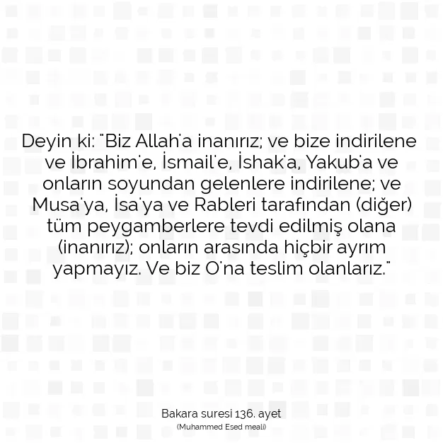 Ayetbul | Kuran Mealleri | Quran | Bakara suresi 136. ayet