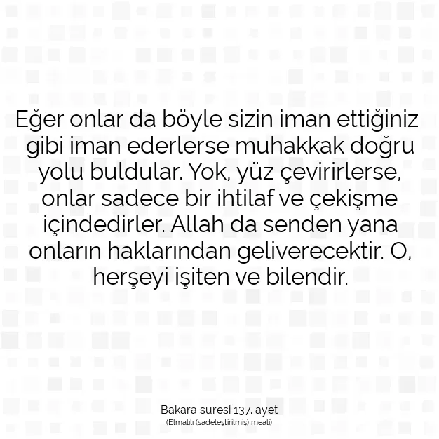 Ayetbul | Kuran Mealleri | Quran | Bakara suresi 137. ayet