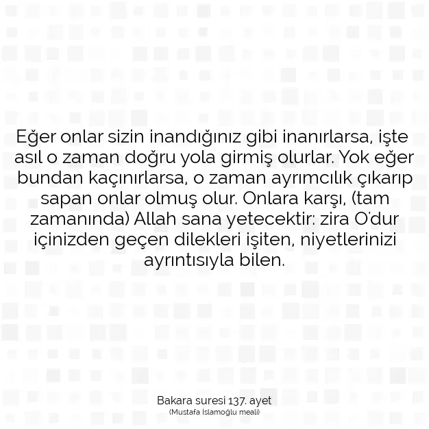 Ayetbul | Kuran Mealleri | Quran | Bakara suresi 137. ayet