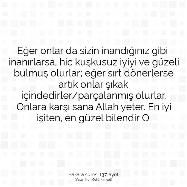 Ayetbul | Kuran Mealleri | Quran | Bakara suresi 137. ayet