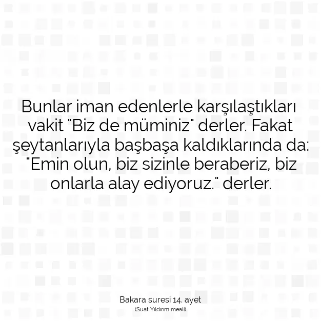 Ayetbul | Kuran Mealleri | Quran | Bakara suresi 14. ayet