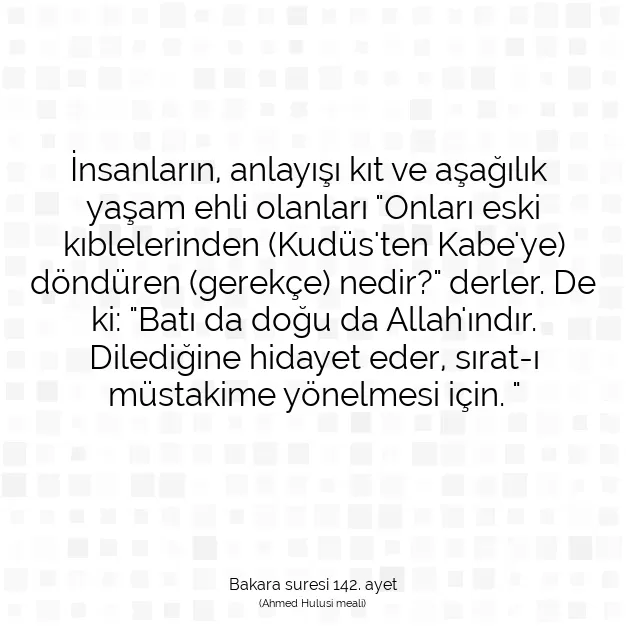 Ayetbul | Kuran Mealleri | Quran | Bakara suresi 142. ayet