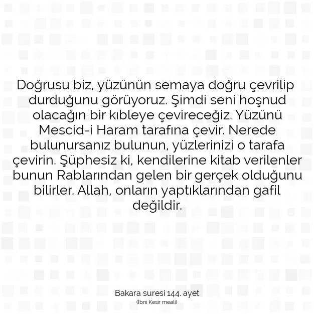 Ayetbul | Kuran Mealleri | Quran | Bakara suresi 144. ayet