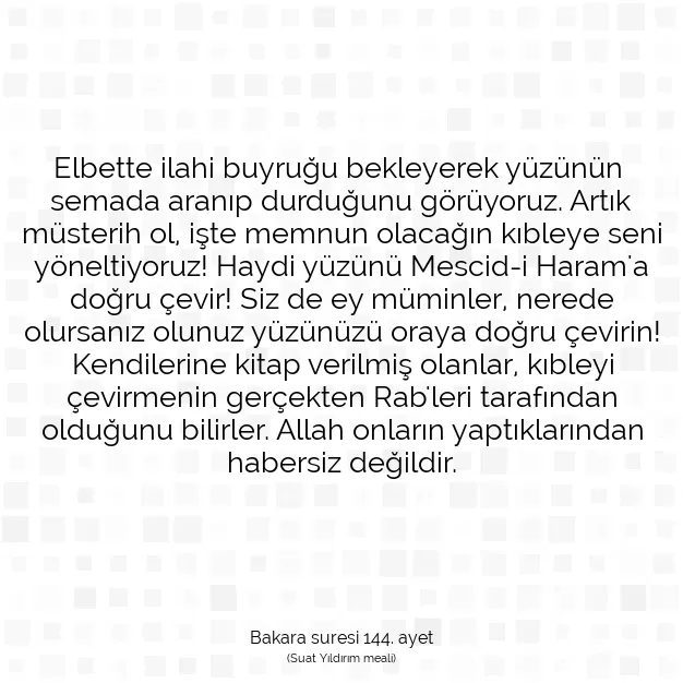 Ayetbul | Kuran Mealleri | Quran | Bakara suresi 144. ayet