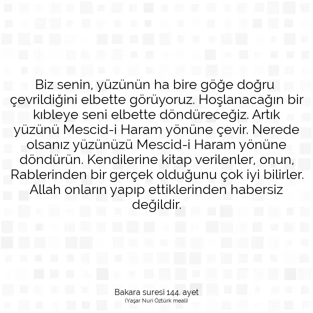 Ayetbul | Kuran Mealleri | Quran | Bakara suresi 144. ayet